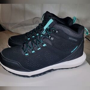 Northside Women's Benton Mid Waterproof Black & Aqua Hiking Boots SIZE 10